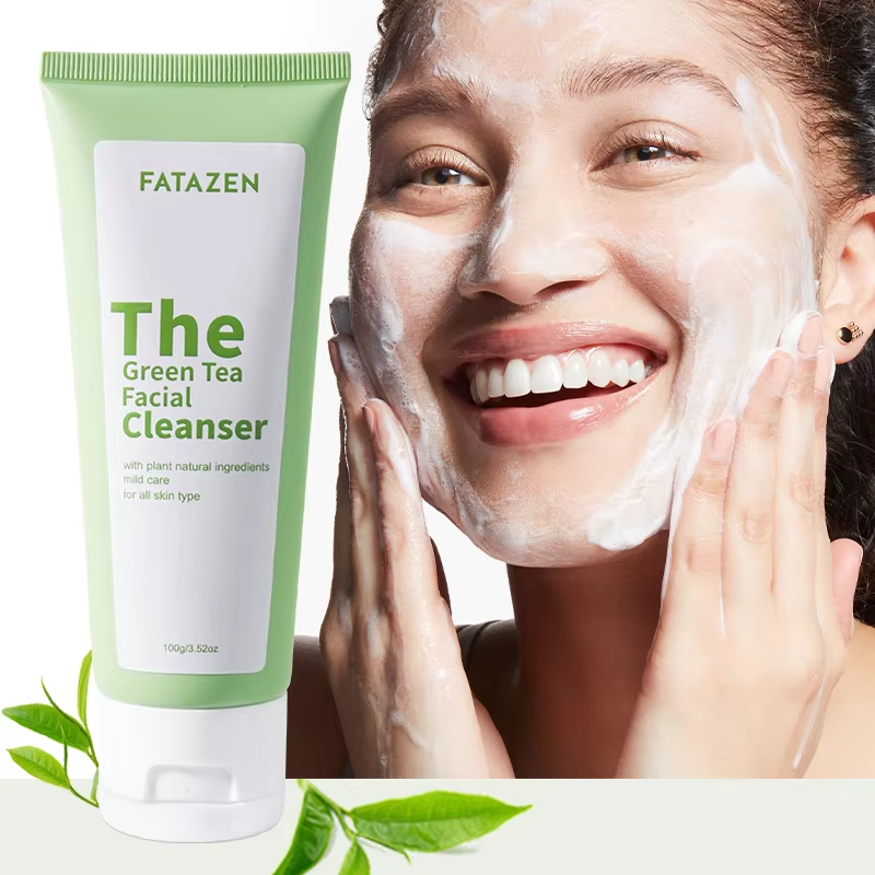 OEM ODM Wholesale Natural Organic Green Tea Deep Cleaning Foaming Face Wash Oil-Free Firming Hydrating Whitening Facial Cleanser