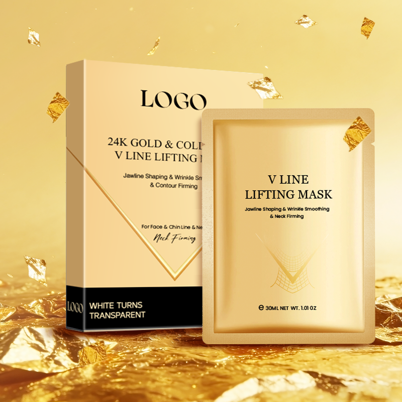 GUOCUI BIO TECH Firming Smoothing Deep Hydration Skin Glowing Neck Mask 24K Gold Collagen V-Line Lifting Jawline Contouring Mask