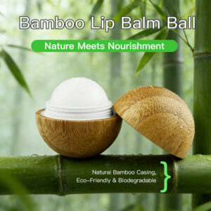 FATAZEN Gift Choice Moisturizes Repairs Chapped Lips Soothes Dryness Smooths Fine Lines Natural Ingredients Bamboo Lip Balm Ball