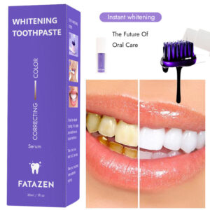 Private Label High Quality Professional Formula V34 Serum Purple Tooth Color Correct Toothpaste 30ml for Yellow Teeth Whitening