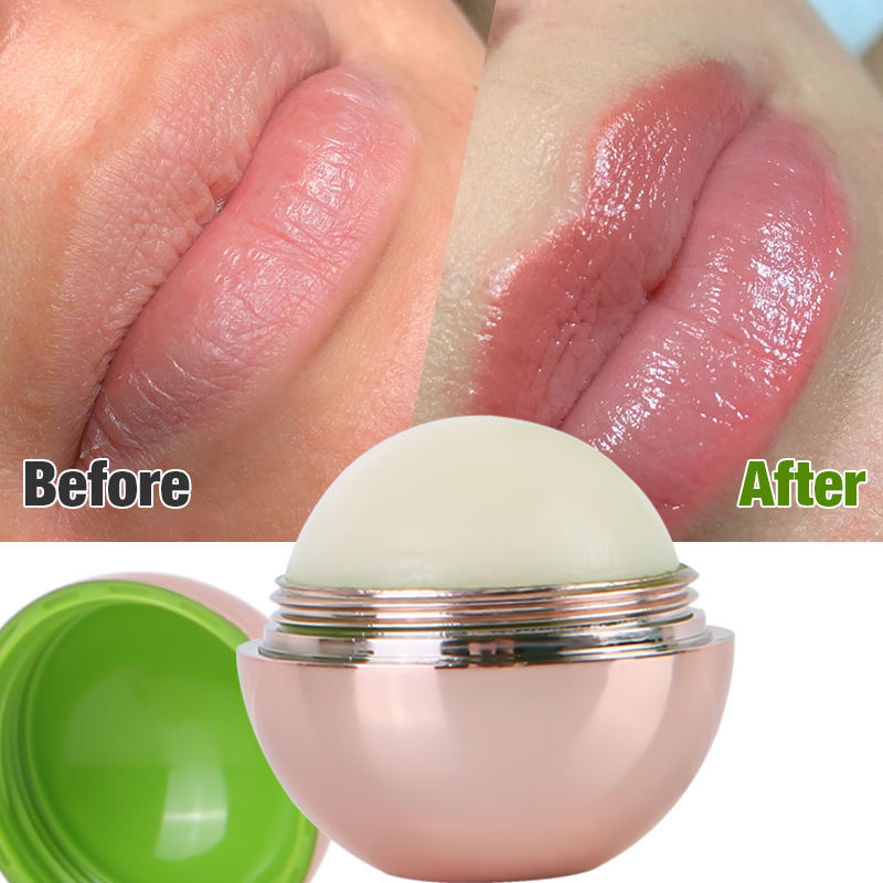 Private Label Moisturizing Lip Balm Ball Cute Organic Egg Round Ball Lip Balm OEM Tinted Rose Gold Round Container Lip Butter