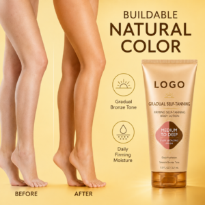 Medium Deep Even Bronze Finish Anti Orange Daily Moisturizing Low MOQ GMPC ISO Custom Gradual Self-Tanning Firming Body Lotion