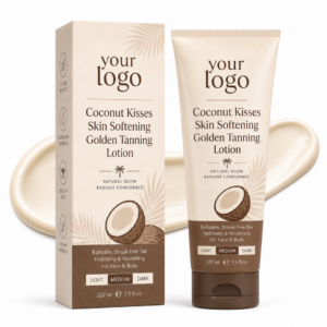 OEM ODM Coconut Milk Vanilla Extract Supple Dry Skin Hydration Support Sun Kissed Low MOQ Bulk Production Golden Tanning Lotion