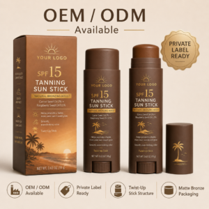 Outdoor Active UV Protection Fast Tan Accelerator Skin Tone Enhancer Low MOQ Private Label Professional Tanning Sun Stick