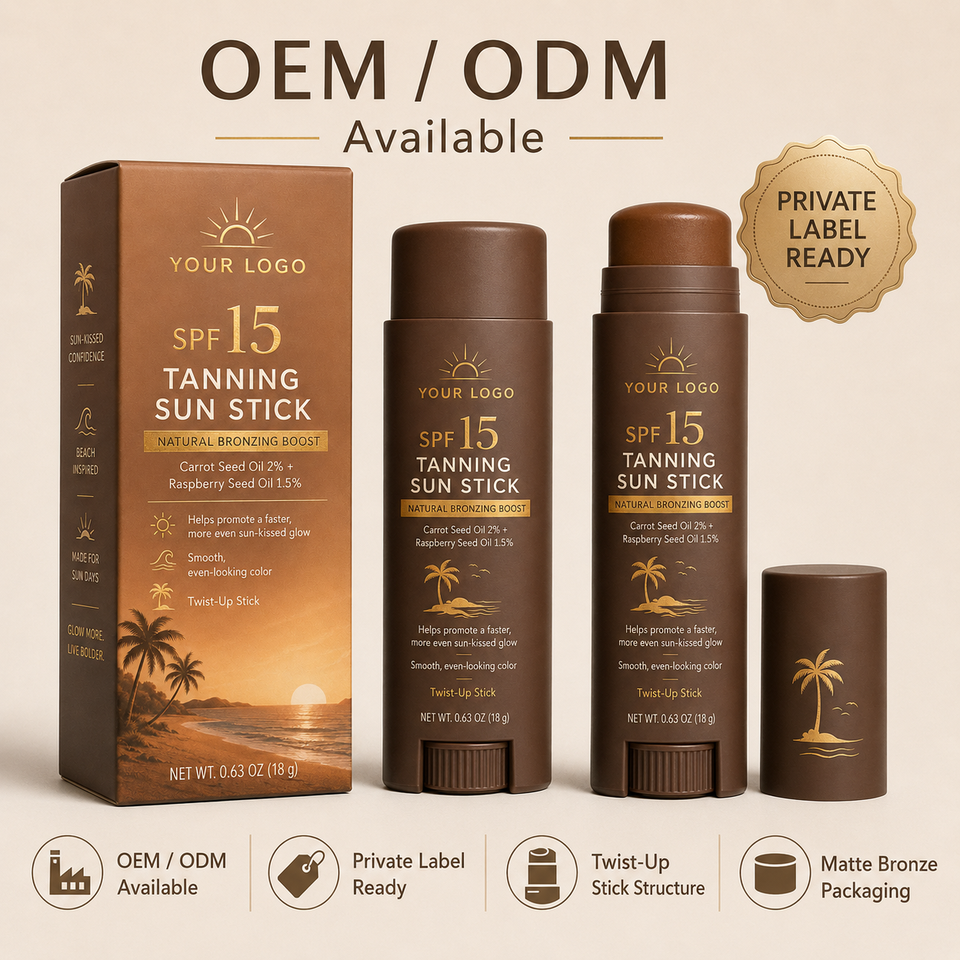 Outdoor Active UV Protection Fast Tan Accelerator Skin Tone Enhancer Low MOQ Private Label Professional Tanning Sun Stick