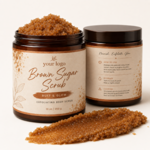 OEM ODM Mass Production Tailored Branding One Stop Service Polishing Skin Refining Luminous Elite Luxury Brown Sugar Body Scrub
