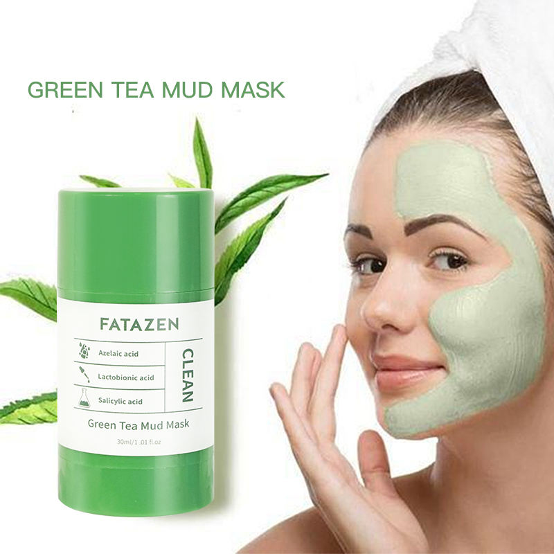 Wholesale OEM Organic Green Tea Clay Mask Stick Skin Care Beauty Natural Solid Green Tea Facial Masking Stick Cleansing Mud Mask