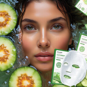 FATAZEN Wholesale Price Wrinkle Removal Hydrating Facial Mask Private Label Cucumber Face Lifting Custom Low Molecular Mask