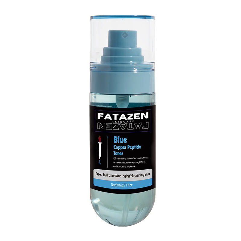 Private Label Natural Deep Moisturizing Blue Copper Peptide Face Toner Water Spray OEM Skincare Brightening Repair Facial Toner