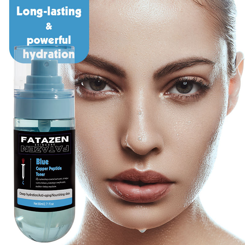 Wholesale Beauty Products Blue Copper Peptide Facial Toner Water Spray OEM Natural Moisturizing Brightening Repair Face Toner