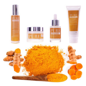 FATAZEN Women's Skin Care Set Beauty Natural Herbal Turmeric Acne Treatment Set Lotion Cream Essence Cleanser Facial Serum Set