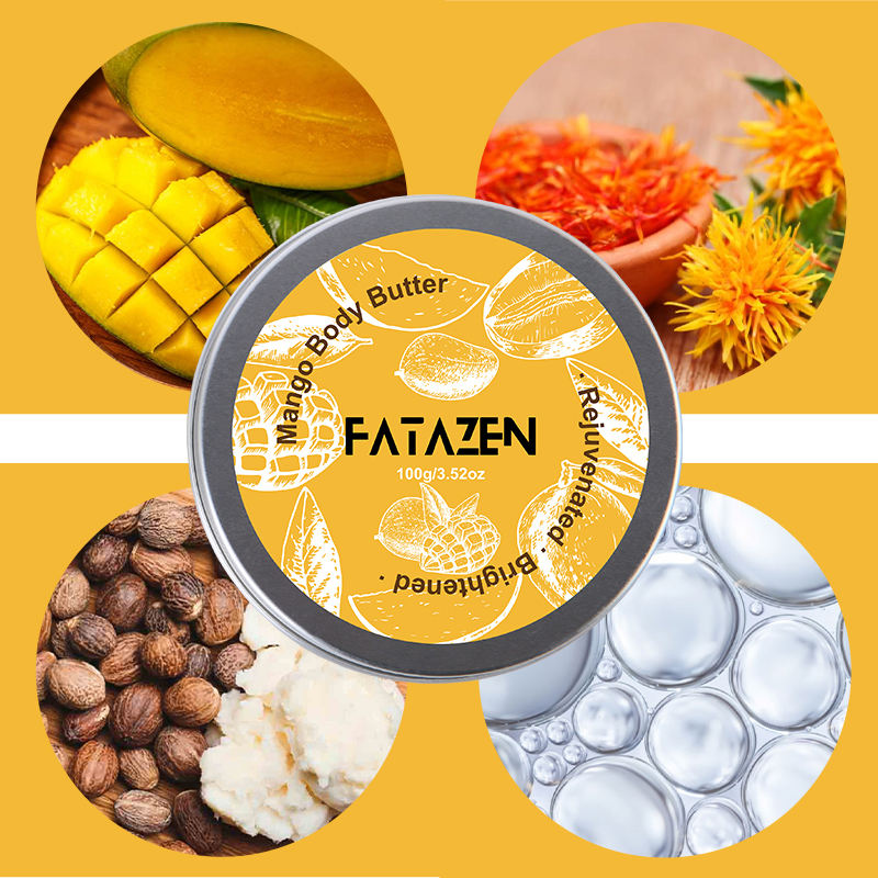 OEM Skin Care Firming Brightening Moisturizing Body Butter Cream Custom Logo Nourishing Whitening Mango Body Butter