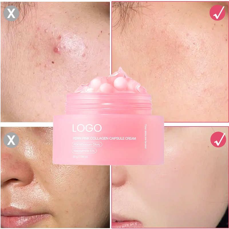 GUOCUI BIO TECH Korean Skincare Anti-aging Brightening Niacinamide Salmon DNA PDRN Pink Collagen Capsules Cream for Face