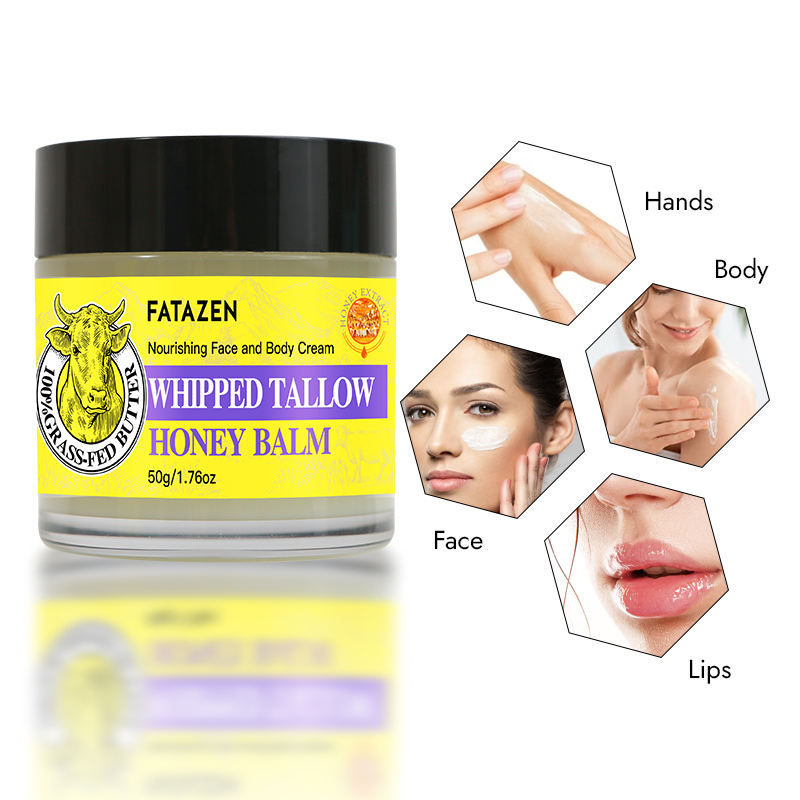 Private Label Custom Face Cream Natural 100% Extract Honey Beef Tallow Moisturizing Skincare Face Body Moisturizer Cream Balm