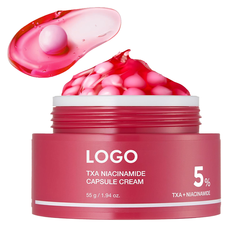GUOCUI BIO TECH Pink Collagen Face Cream Uneven Skin Tone Long-lasting Hydration Anti-aging 5% TXA+Niacinamide Capsule Cream