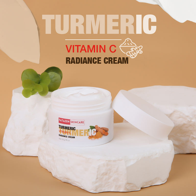 Creme Facial Private Label Long Lasting Vitamin C Turmeric Face Cream Anti Aging Moisturizing Whitening Radiance Facial Cream