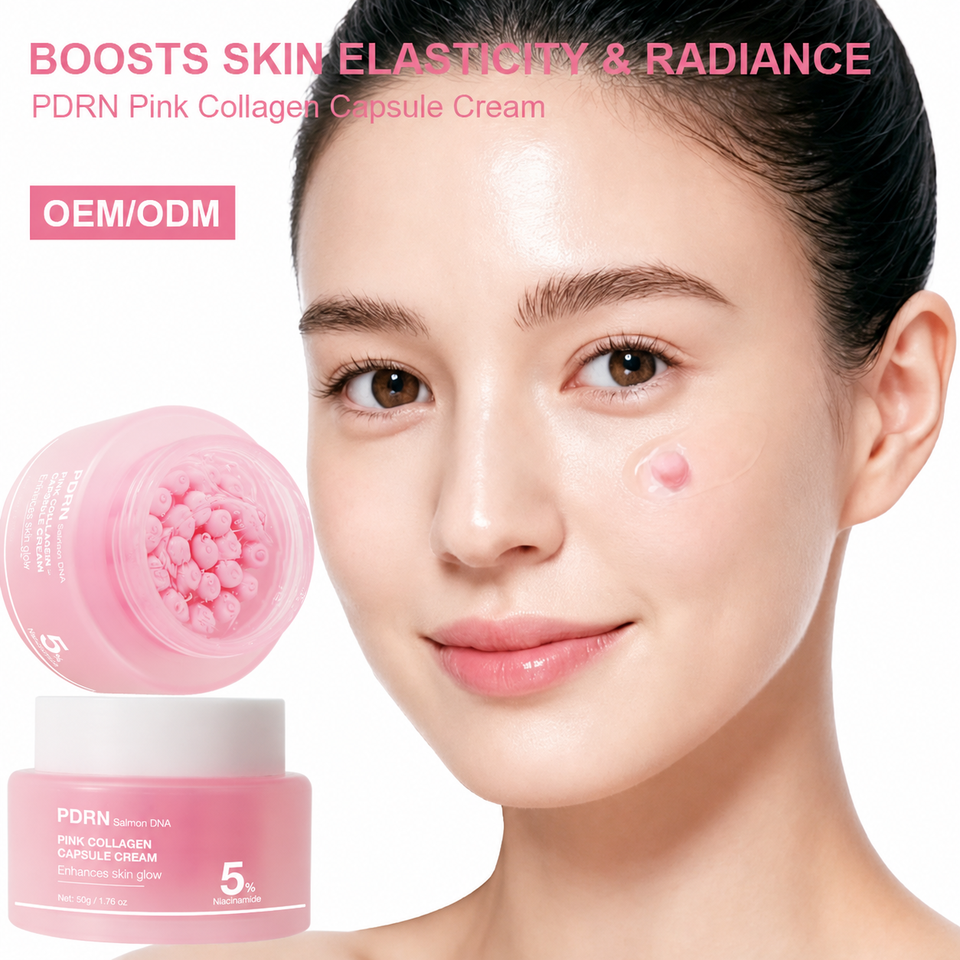 High Quality Nourishing Repairing Firming Lifting Boosting Radiant Glow Anti Wrinkle PDRN Salmon DNA Pink Collagen Capsule Cream