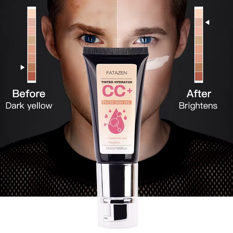 Private Label Face Care Liquid Whitening CC Cream Cosmetics Foundation Concealer Hydrater Brightening Facial CC Cream for Men