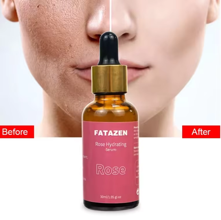 Private Label OEM Skin Care Products Natural Plants Rose Serum Wholesale Moisturizing Repairing Shrink Pores Rose Facial Serum