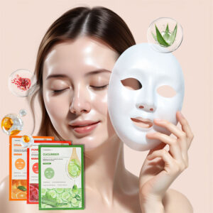 Private Label Hydrating Natural Organic Vitamin C Face Facial Sheet Mask Korean Cosmetics 100% Vegan Fruit Skincare Mask