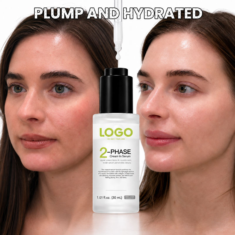FATAZEN OEM Hydrating Firming Lifting Skin Plumping Fine Line Reducing Filler Results 2-Phase Low Molecular Collagen Cream Serum
