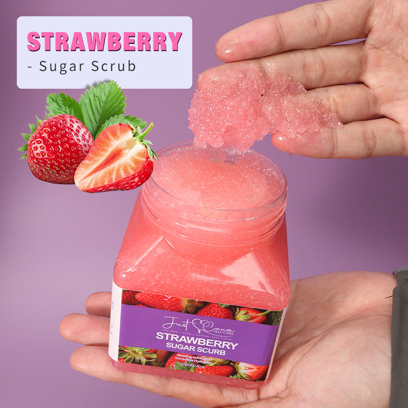 Private Label FATAZEN Wholesale Fruit Whitening Shea Butter Body Scrub Body Exfoliating Vegan Strawberry Rock Candy Scrub Cream